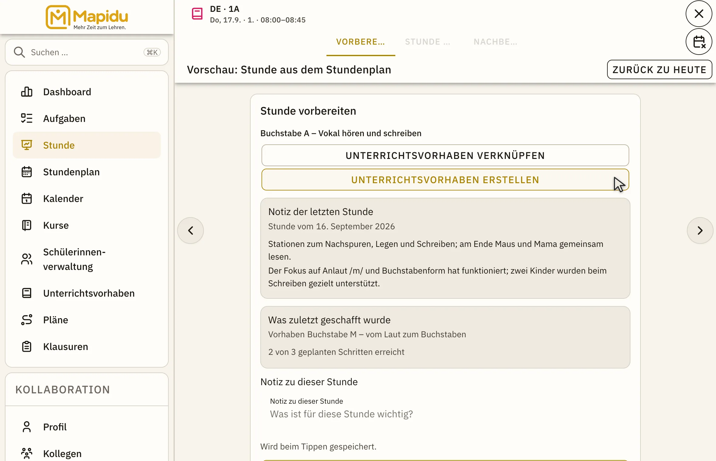 Wie das Heute die morgige Planung stützt