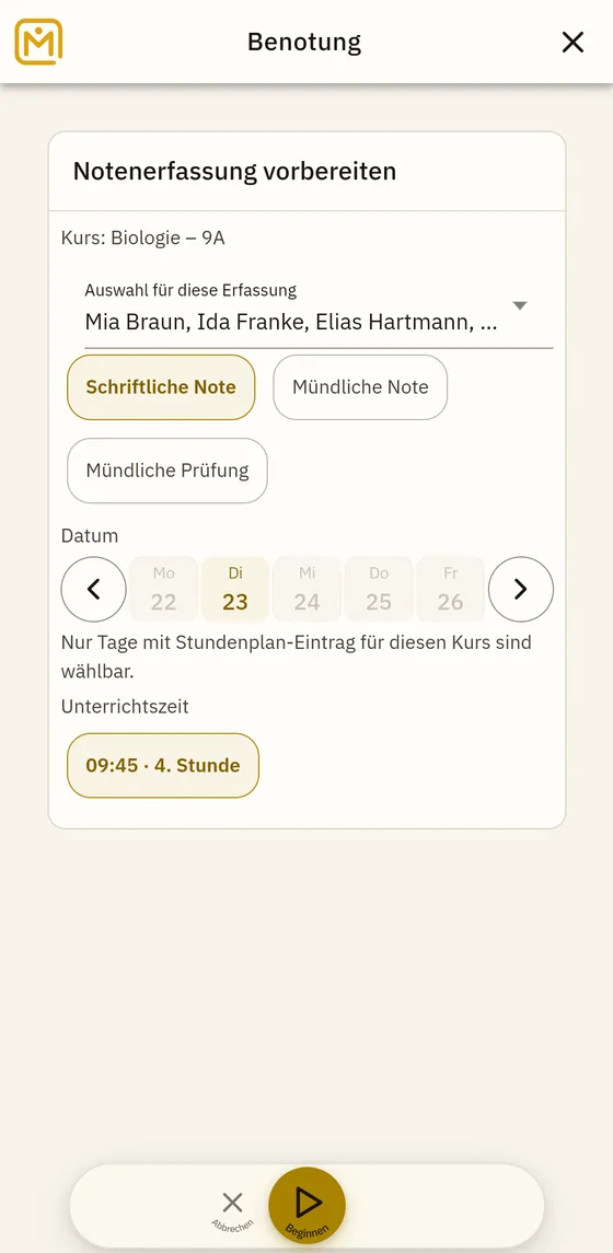 Sitzung vorbereiten